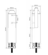 White Rio, Round Pool Fence Spigot, Polished or Satin Stainless SS2205, core drill or base plate